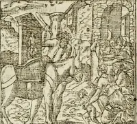 An illustration from Francisci Sanctii Brocensis in inclyta Salmaticensi Academia rhetoricae Graecaeque linguae professoris Comment. in And. Alciati emblemata : nunc denuo multis in locis accurate recognita, & quamplurimis figuris illustrata : cum indice copiosissimo (1573)