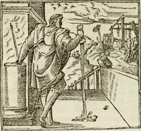 An illustration from Francisci Sanctii Brocensis in inclyta Salmaticensi Academia rhetoricae Graecaeque linguae professoris Comment. in And. Alciati emblemata : nunc denuo multis in locis accurate recognita, & quamplurimis figuris illustrata : cum indice copiosissimo (1573)