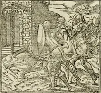 An illustration from Francisci Sanctii Brocensis in inclyta Salmaticensi Academia rhetoricae Graecaeque linguae professoris Comment. in And. Alciati emblemata : nunc denuo multis in locis accurate recognita, & quamplurimis figuris illustrata : cum indice copiosissimo (1573)