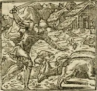 An illustration from Francisci Sanctii Brocensis in inclyta Salmaticensi Academia rhetoricae Graecaeque linguae professoris Comment. in And. Alciati emblemata : nunc denuo multis in locis accurate recognita, & quamplurimis figuris illustrata : cum indice copiosissimo (1573)