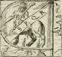 Picture 15 of 217 from Francisci Sanctii Brocensis in inclyta Salmaticensi Academia rhetoricae Graecaeque linguae professoris Comment. in And. Alciati emblemata : nunc denuo multis in locis accurate recognita, & quamplurimis figuris illustrata : cum indice copiosissimo (1573), leaf 59