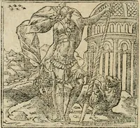An illustration from Francisci Sanctii Brocensis in inclyta Salmaticensi Academia rhetoricae Graecaeque linguae professoris Comment. in And. Alciati emblemata : nunc denuo multis in locis accurate recognita, & quamplurimis figuris illustrata : cum indice copiosissimo (1573)