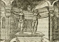 An illustration from Francisci Sanctii Brocensis in inclyta Salmaticensi Academia rhetoricae Graecaeque linguae professoris Comment. in And. Alciati emblemata : nunc denuo multis in locis accurate recognita, & quamplurimis figuris illustrata : cum indice copiosissimo (1573)