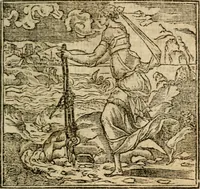 An illustration from Francisci Sanctii Brocensis In inclyta Salmaticensi Academia Rhetoricæ, Graecæque linguæ professoris Comment. in And. Alciati Emblemata : nunc denuò multis in locis accuratè recognita, & quamplurimis figuris illustrata ; cum indice copiosissimo (1573)