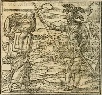 An illustration from Francisci Sanctii Brocensis In inclyta Salmaticensi Academia Rhetoricæ, Graecæque linguæ professoris Comment. in And. Alciati Emblemata : nunc denuò multis in locis accuratè recognita, & quamplurimis figuris illustrata ; cum indice copiosissimo (1573)