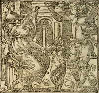 An illustration from Francisci Sanctii Brocensis In inclyta Salmaticensi Academia Rhetoricæ, Graecæque linguæ professoris Comment. in And. Alciati Emblemata : nunc denuò multis in locis accuratè recognita, & quamplurimis figuris illustrata ; cum indice copiosissimo (1573)