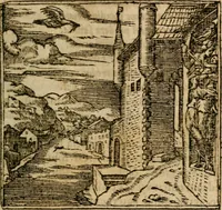 An illustration from Francisci Sanctii Brocensis In inclyta Salmaticensi Academia Rhetoricæ, Graecæque linguæ professoris Comment. in And. Alciati Emblemata : nunc denuò multis in locis accuratè recognita, & quamplurimis figuris illustrata ; cum indice copiosissimo (1573)