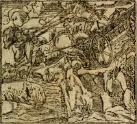 An illustration from Francisci Sanctii Brocensis In inclyta Salmaticensi Academia Rhetoricæ, Graecæque linguæ professoris Comment. in And. Alciati Emblemata : nunc denuò multis in locis accuratè recognita, & quamplurimis figuris illustrata ; cum indice copiosissimo (1573)