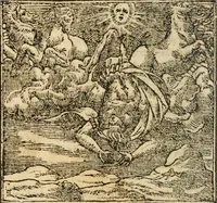 An illustration from Francisci Sanctii Brocensis In inclyta Salmaticensi Academia Rhetoricæ, Graecæque linguæ professoris Comment. in And. Alciati Emblemata : nunc denuò multis in locis accuratè recognita, & quamplurimis figuris illustrata ; cum indice copiosissimo (1573)