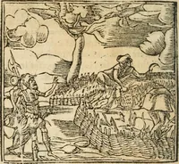 An illustration from Francisci Sanctii Brocensis In inclyta Salmaticensi Academia Rhetoricæ, Graecæque linguæ professoris Comment. in And. Alciati Emblemata : nunc denuò multis in locis accuratè recognita, & quamplurimis figuris illustrata ; cum indice copiosissimo (1573)