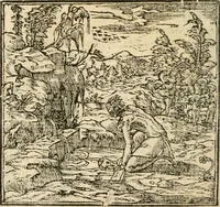 An illustration from Francisci Sanctii Brocensis In inclyta Salmaticensi Academia Rhetoricæ, Graecæque linguæ professoris Comment. in And. Alciati Emblemata : nunc denuò multis in locis accuratè recognita, & quamplurimis figuris illustrata ; cum indice copiosissimo (1573)