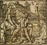 An illustration from Francisci Sanctii Brocensis In inclyta Salmaticensi Academia Rhetoricæ, Graecæque linguæ professoris Comment. in And. Alciati Emblemata : nunc denuò multis in locis accuratè recognita, & quamplurimis figuris illustrata ; cum indice copiosissimo (1573)