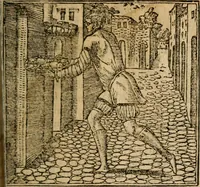 An illustration from Francisci Sanctii Brocensis In inclyta Salmaticensi Academia Rhetoricæ, Graecæque linguæ professoris Comment. in And. Alciati Emblemata : nunc denuò multis in locis accuratè recognita, & quamplurimis figuris illustrata ; cum indice copiosissimo (1573)