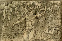 An illustration from Francisci Sanctii Brocensis In inclyta Salmaticensi Academia Rhetoricæ, Graecæque linguæ professoris Comment. in And. Alciati Emblemata : nunc denuò multis in locis accuratè recognita, & quamplurimis figuris illustrata ; cum indice copiosissimo (1573)