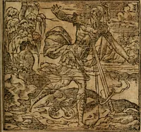 An illustration from Francisci Sanctii Brocensis In inclyta Salmaticensi Academia Rhetoricæ, Graecæque linguæ professoris Comment. in And. Alciati Emblemata : nunc denuò multis in locis accuratè recognita, & quamplurimis figuris illustrata ; cum indice copiosissimo (1573)