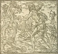 An illustration from Francisci Sanctii Brocensis In inclyta Salmaticensi Academia Rhetoricæ, Graecæque linguæ professoris Comment. in And. Alciati Emblemata : nunc denuò multis in locis accuratè recognita, & quamplurimis figuris illustrata ; cum indice copiosissimo (1573)