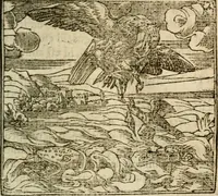 An illustration from Francisci Sanctii Brocensis In inclyta Salmaticensi Academia Rhetoricæ, Graecæque linguæ professoris Comment. in And. Alciati Emblemata : nunc denuò multis in locis accuratè recognita, & quamplurimis figuris illustrata ; cum indice copiosissimo (1573)