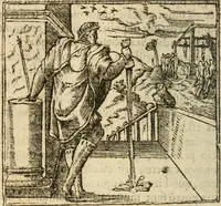 An illustration from Francisci Sanctii Brocensis In inclyta Salmaticensi Academia Rhetoricæ, Graecæque linguæ professoris Comment. in And. Alciati Emblemata : nunc denuò multis in locis accuratè recognita, & quamplurimis figuris illustrata ; cum indice copiosissimo (1573)