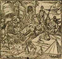 An illustration from Francisci Sanctii Brocensis In inclyta Salmaticensi Academia Rhetoricæ, Graecæque linguæ professoris Comment. in And. Alciati Emblemata : nunc denuò multis in locis accuratè recognita, & quamplurimis figuris illustrata ; cum indice copiosissimo (1573)