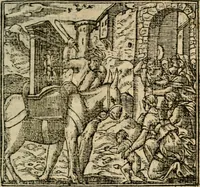 An illustration from Francisci Sanctii Brocensis In inclyta Salmaticensi Academia Rhetoricæ, Graecæque linguæ professoris Comment. in And. Alciati Emblemata : nunc denuò multis in locis accuratè recognita, & quamplurimis figuris illustrata ; cum indice copiosissimo (1573)
