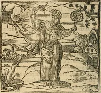 An illustration from Francisci Sanctii Brocensis In inclyta Salmaticensi Academia Rhetoricæ, Graecæque linguæ professoris Comment. in And. Alciati Emblemata : nunc denuò multis in locis accuratè recognita, & quamplurimis figuris illustrata ; cum indice copiosissimo (1573)