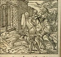 An illustration from Francisci Sanctii Brocensis In inclyta Salmaticensi Academia Rhetoricæ, Graecæque linguæ professoris Comment. in And. Alciati Emblemata : nunc denuò multis in locis accuratè recognita, & quamplurimis figuris illustrata ; cum indice copiosissimo (1573)