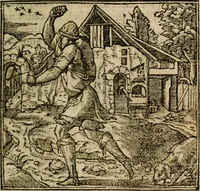 An illustration from Francisci Sanctii Brocensis In inclyta Salmaticensi Academia Rhetoricæ, Graecæque linguæ professoris Comment. in And. Alciati Emblemata : nunc denuò multis in locis accuratè recognita, & quamplurimis figuris illustrata ; cum indice copiosissimo (1573)