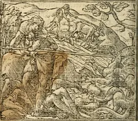 An illustration from Francisci Sanctii Brocensis In inclyta Salmaticensi Academia Rhetoricæ, Graecæque linguæ professoris Comment. in And. Alciati Emblemata : nunc denuò multis in locis accuratè recognita, & quamplurimis figuris illustrata ; cum indice copiosissimo (1573)