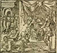 An illustration from Francisci Sanctii Brocensis In inclyta Salmaticensi Academia Rhetoricæ, Graecæque linguæ professoris Comment. in And. Alciati Emblemata : nunc denuò multis in locis accuratè recognita, & quamplurimis figuris illustrata ; cum indice copiosissimo (1573)
