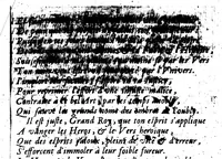 An illustration from La deffense du poëme heroïque [microforme] : avec quelques remarques sur les Oeuvres satyrique du sieur D... dialogue en vers et en prose (1674)