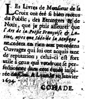 An illustration from L'Art de la poésie françoise et latine [microforme] : avec une idée de la musique sous une nouvelle methode (1694)