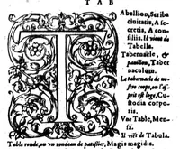 An illustration from Dictionnaire françois latin, auquel les mots françois, avec les manières d'user d'iceulx, sont tournez en latin [microforme] (1564)