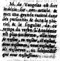 An illustration from Remarques et decisions de l'Académie Françoise [microforme] (1698)