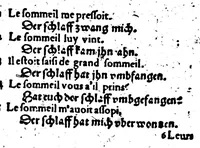 An illustration from Synonymes. C'est à dire plusieurs propos, porpres tant en escrivant qu'en parlant, tirez quasi tous à un mesme sens pour monstrer la richesse de la langue françoise [microforme] (1569)