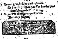 An illustration from Synonymes. C'est à dire plusieurs propos, porpres tant en escrivant qu'en parlant, tirez quasi tous à un mesme sens pour monstrer la richesse de la langue françoise [microforme] (1569)