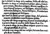 An illustration from Dictionnaire francois-latin, autrement dict, Les mots francois avec les manieres duser dideux, tournez en latin [microforme] (1549)