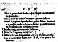 An illustration from Dictionnaire francois-latin, autrement dict, Les mots francois avec les manieres duser dideux, tournez en latin [microforme] (1549)