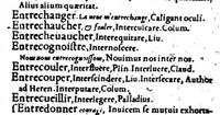 An illustration from Dictionnaire francois-latin, autrement dict, Les mots francois avec les manieres duser dideux, tournez en latin [microforme] (1549)