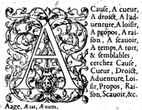 Picture 1 of 68 from Dictionnaire francois-latin, autrement dict, Les mots francois avec les manieres duser dideux, tournez en latin [microforme] (1549), leaf 3