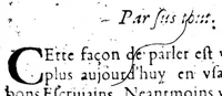 An illustration from Remarques sur la langue françoise utile à ceux qui veulent bien parler et bien éscrire [microforme] (1647)