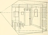 An illustration from Freehand perspective and sketching; principles and methods of expression in the pictorial representation of common objects, interiors, buildings and landscapes (1916)