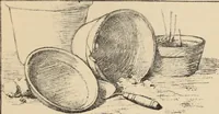 An illustration from Freehand perspective and sketching; principles and methods of expression in the pictorial representation of common objects, interiors, buildings and landscapes (1910)