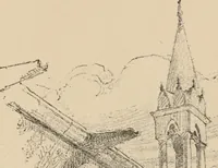 An illustration from Freehand perspective and sketching; principles and methods of expression in the pictorial representation of common objects, interiors, buildings and landscapes (1910)