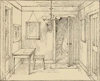 An illustration from Freehand perspective and sketching; principles and methods of expression in the pictorial representation of common objects, interiors, buildings and landscapes (1910)