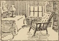 An illustration from Freehand perspective and sketching; principles and methods of expression in the pictorial representation of common objects, interiors, buildings and landscapes (1910)