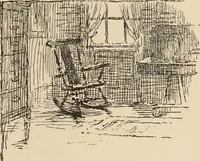 An illustration from Freehand perspective and sketching; principles and methods of expression in the pictorial representation of common objects, interiors, buildings and landscapes (1910)