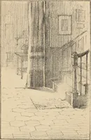 An illustration from Freehand perspective and sketching; principles and methods of expression in the pictorial representation of common objects, interiors, buildings and landscapes (1910)