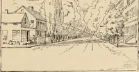 An illustration from Freehand perspective and sketching; principles and methods of expression in the pictorial representation of common objects, interiors, buildings and landscapes (1910)
