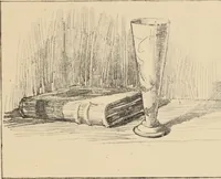 An illustration from Freehand perspective and sketching; principles and methods of expression in the pictorial representation of common objects, interiors, buildings and landscapes (1910)