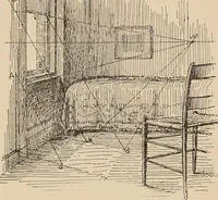 An illustration from Freehand perspective and sketching; principles and methods of expression in the pictorial representation of common objects, interiors, buildings and landscapes (1910)